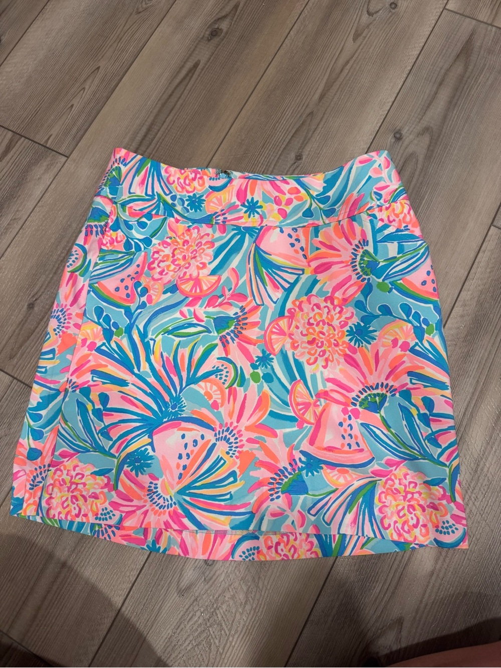 Lilly Pulitzer Pink, Blue & Green Tropical Floral Mini Skirt